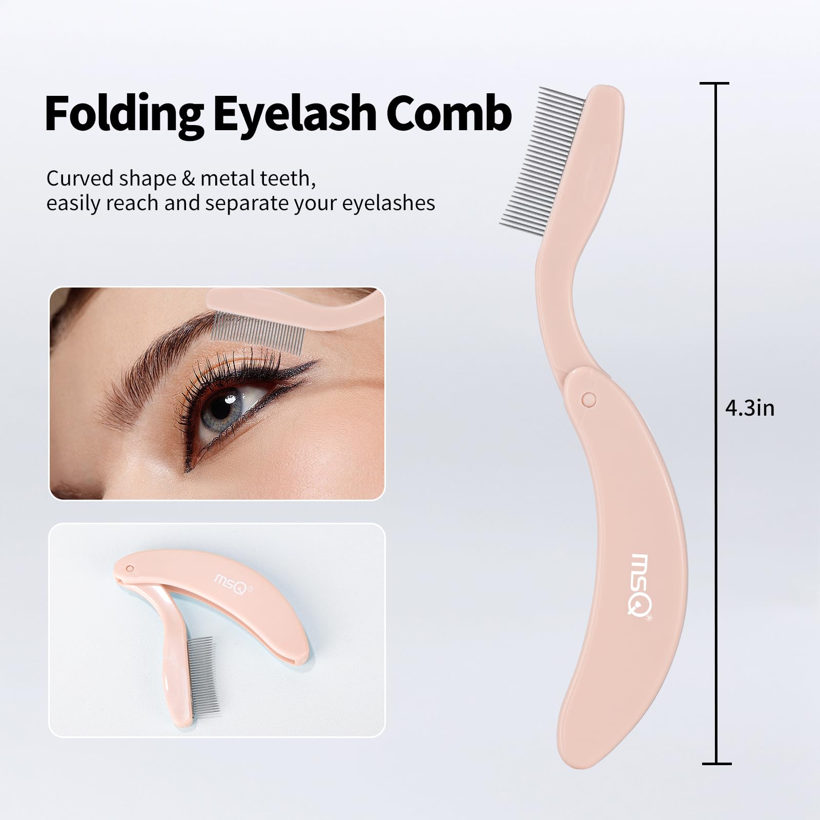 Щітка MSQ Comb Eyelash Separator Bow Eyebrow Grooming (бежевий), фото №6