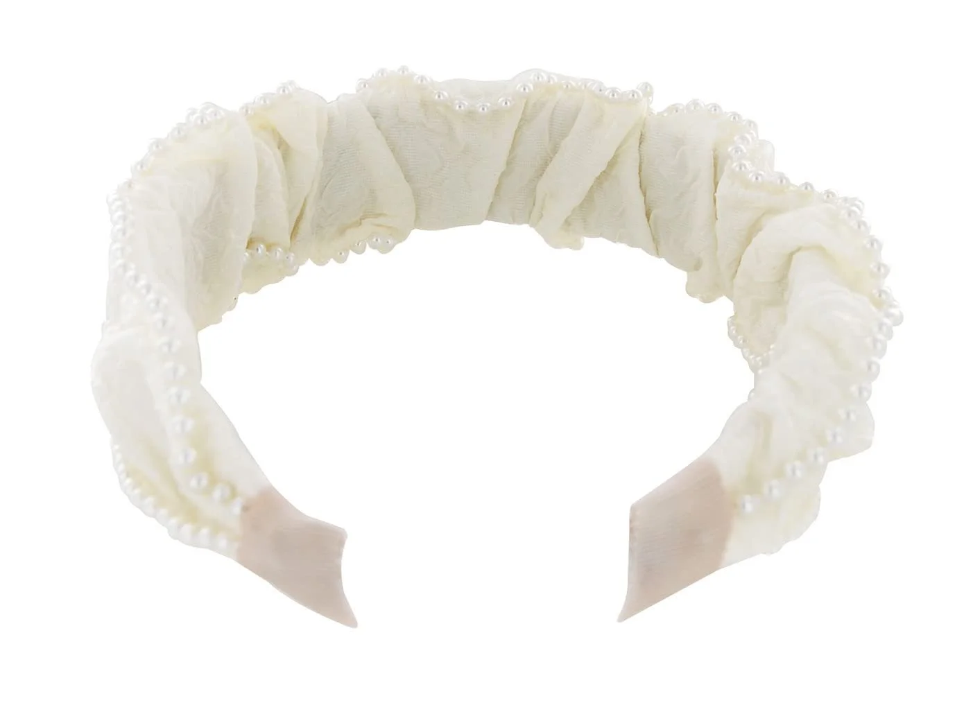Обруч Axy з перлинами Модний дизайн HRM Кремово-білий, фото №4