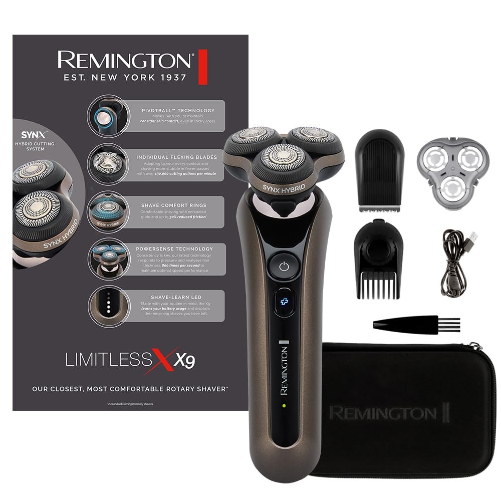 Електробритва Remington Limitless X9 Turbo XR1795 гібридна система SynX 360° PivotBall Вологе та сухе гоління, фото №1 Електробритва Remington Limitless X9 Turbo XR1795 гібридна система SynX 360° PivotBall Вологе та сухе гоління, фото №1