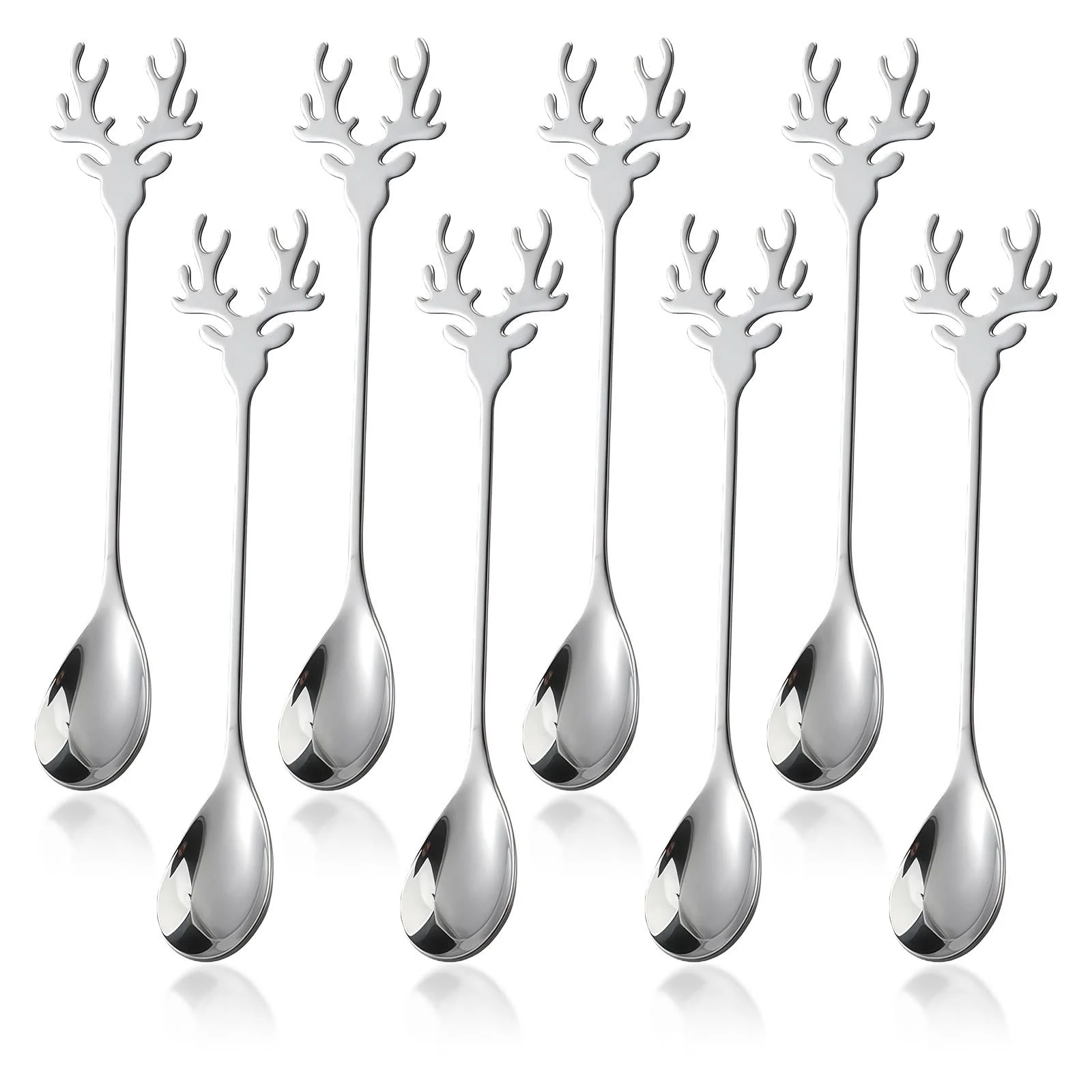 Ложки Різдвяні, Набір 8 шт Олень, фото №1