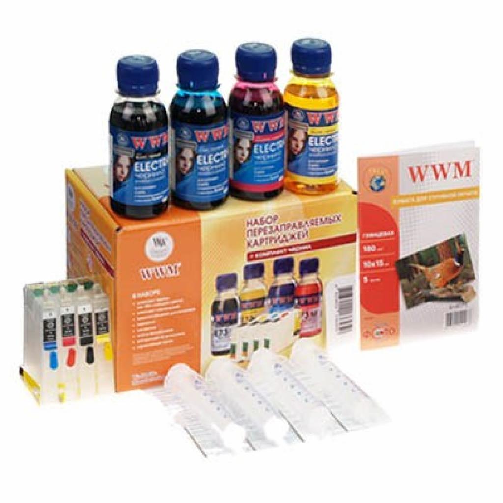 Комплект перезаправляемых картриджей WWM Epson C79/CX3900/9300F/TX200/419/T40W ELECTRA (RC.T073NU), фото №1
