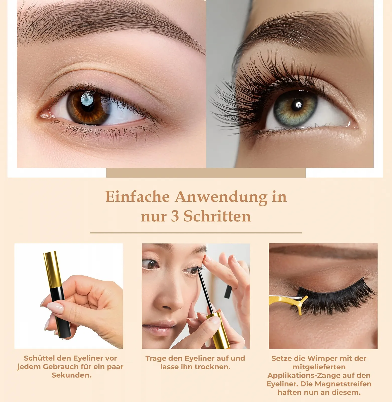 Магнитные ресницы HYPNOTIC EYES с подводкой, фото №5