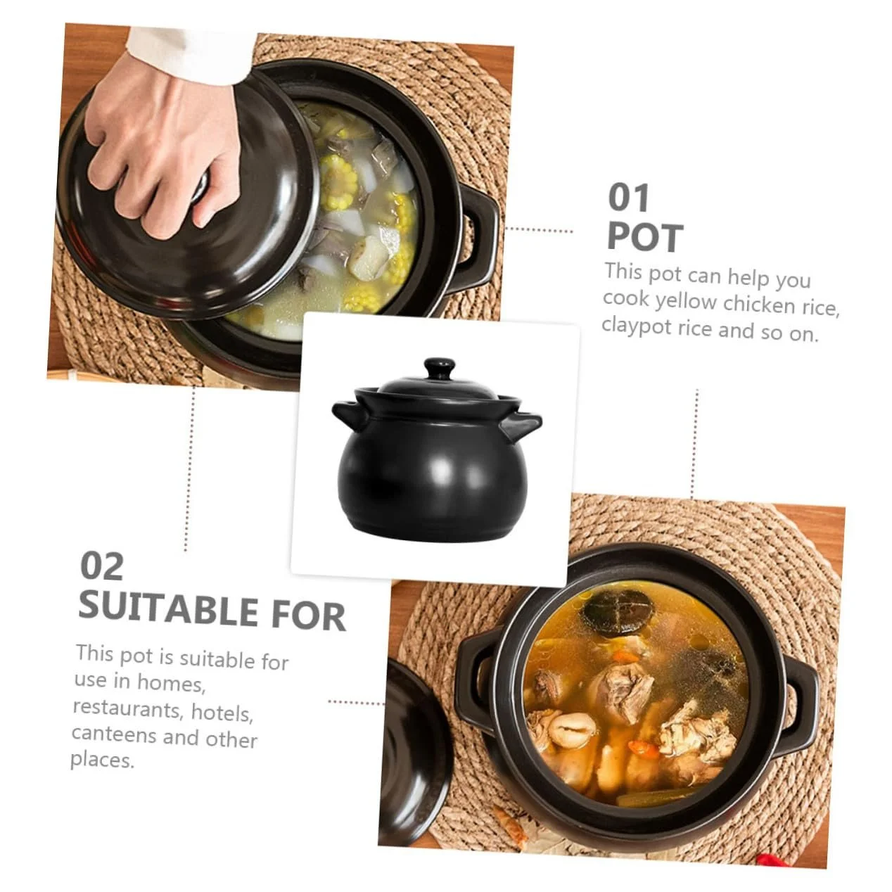 Горщик керамічний TOYANDONA Чорний термостійкий, фото №5 Горщик керамічний TOYANDONA Чорний термостійкий, фото №5