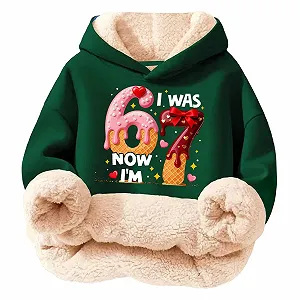 Толстовка 67 Prints, Худи для девочек размер 164, Детская худи, 152 Зимняя худи, Пуловер, 140 176 134 Спортивный костюм, Теплый флисовый джемпер, Флисовая куртка, Зимняя куртка для мальчиков, Мягкий джемпер - Фото 1