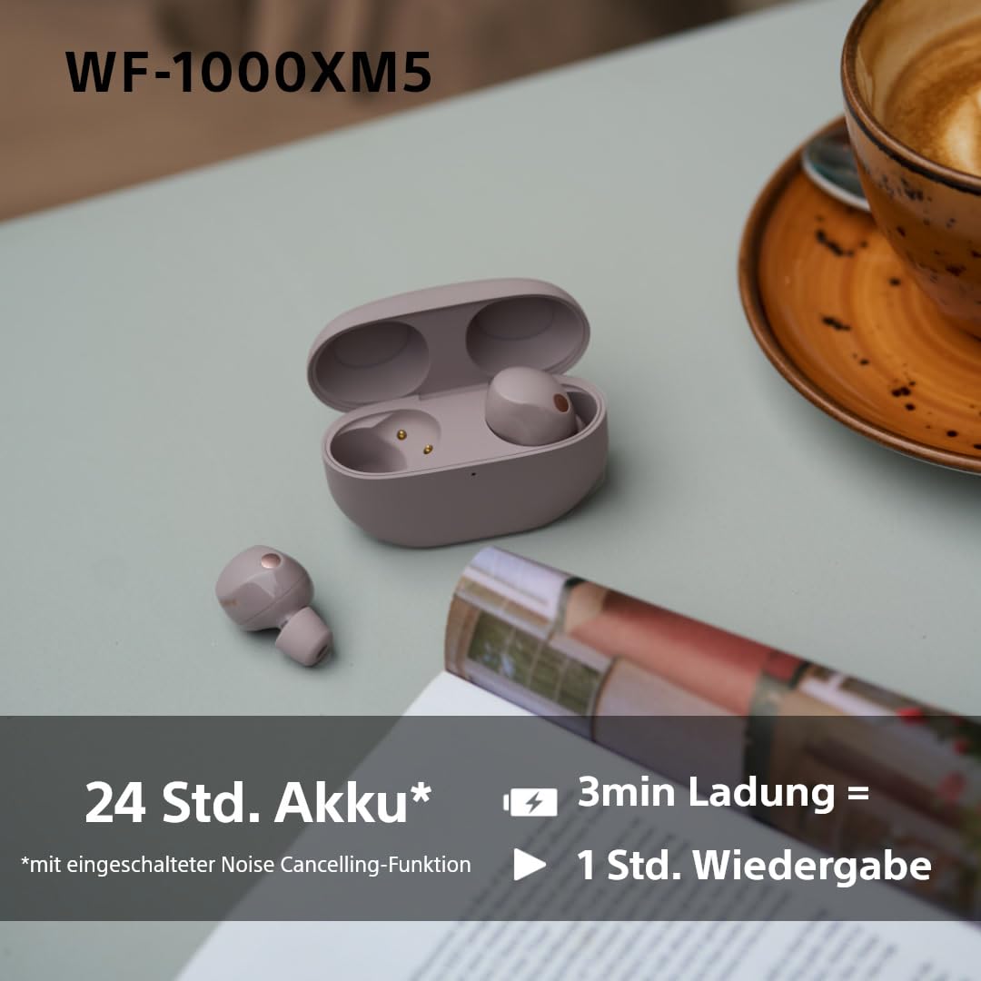 Навушники Sony WF-1000XM5 Бездротові Шумозаглушення Внутрішньовушні Мікрофон До 24 годин автономної роботи Швидка зарядка IPX4 Сумісність з iOS та Android Жовті, фото №6