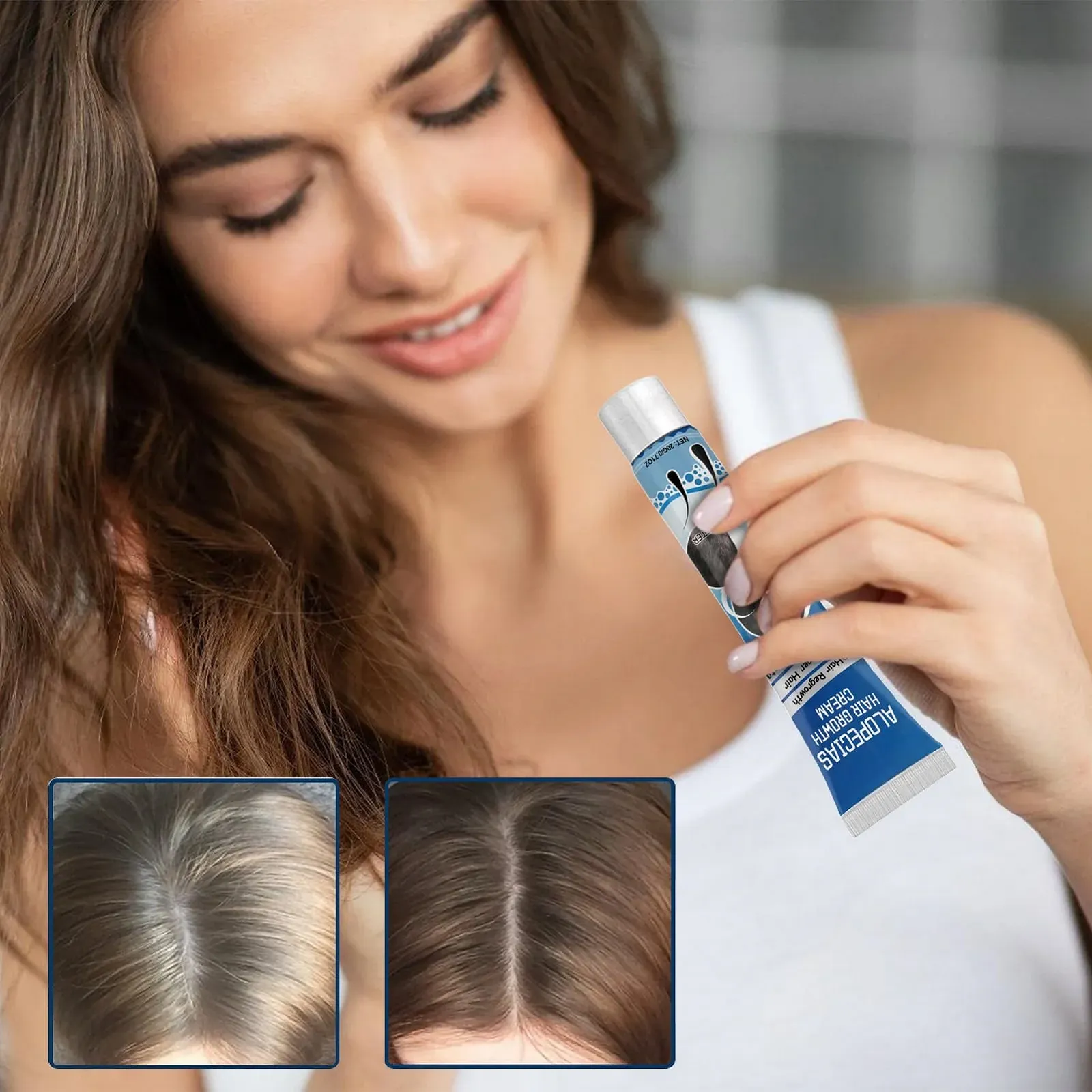 Крем для росту волосся Mimoqk, 20 г, натуральний крем для потовщення волосся, легка зволожуюча паста, фото №3