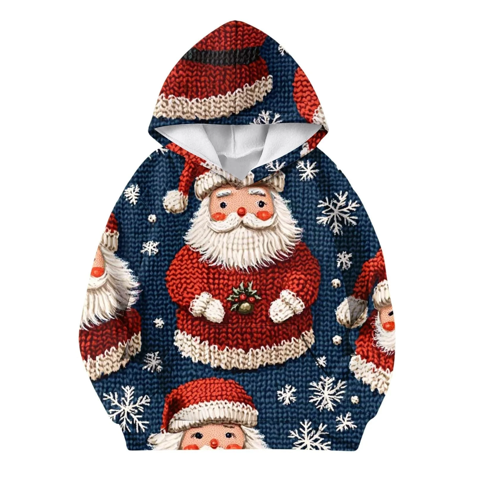 Худи Рождественский Принт Мягкий Свитшот с длинными рукавами Милый Пуловер для девочек, фото №2