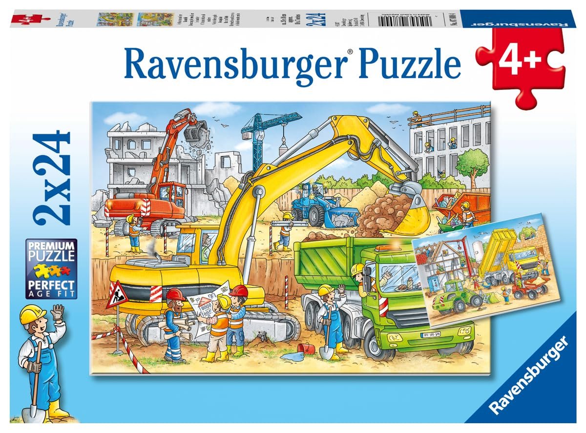 Пазл Ravensburger 78004 Lots To Do on The Building Site 2 x 24 детали, фото №1