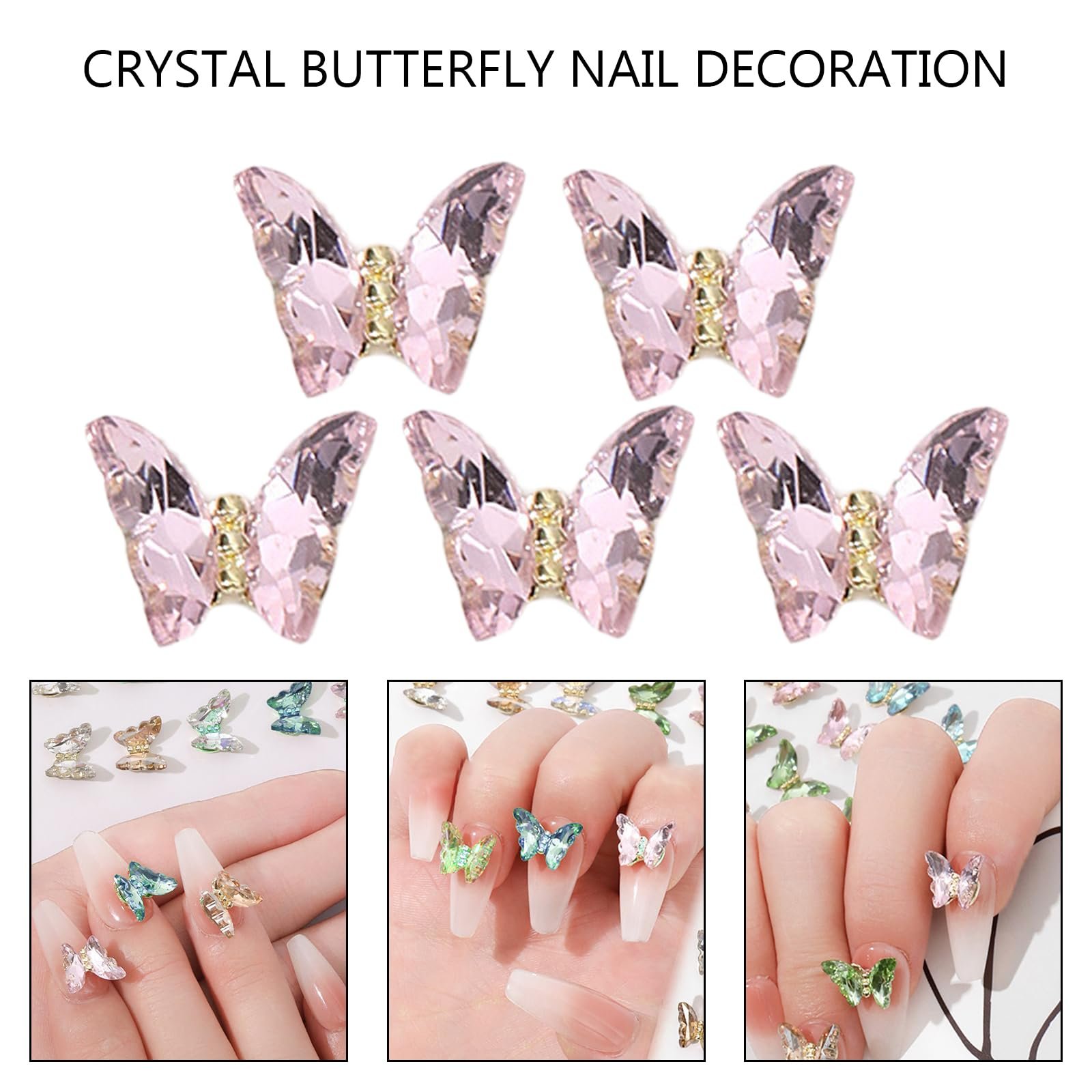3D Метелик Прикраси для нігтів, фото №7