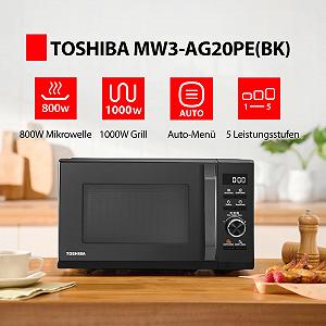 Мікрохвильова піч Toshiba MW3-AG20PE(BK) 20 л 800 Вт Чорна synthetic.ua - Фото 1