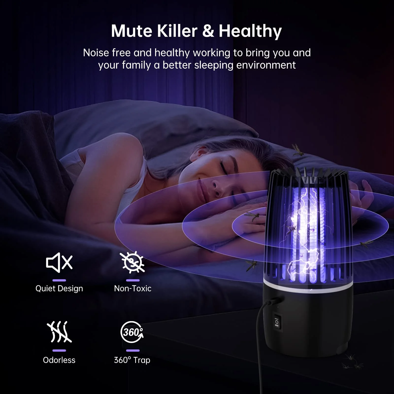 Знищувач комах 2-в-1 Electric Mosquito Lamp 4000 mAh, фото №5