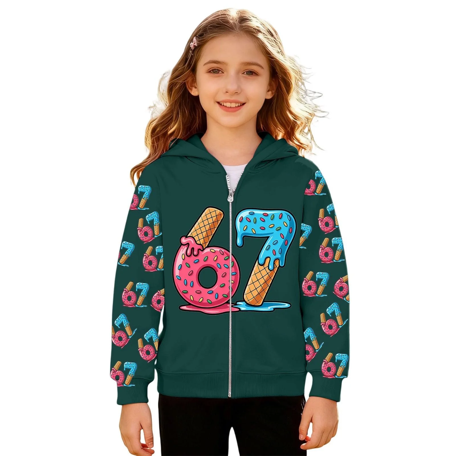 Худи Generisch для подростков, удобная толстовка для девочек, детская повседневная дышащая спортивная теплая толстовка с капюшоном для игр и школы, фото №6