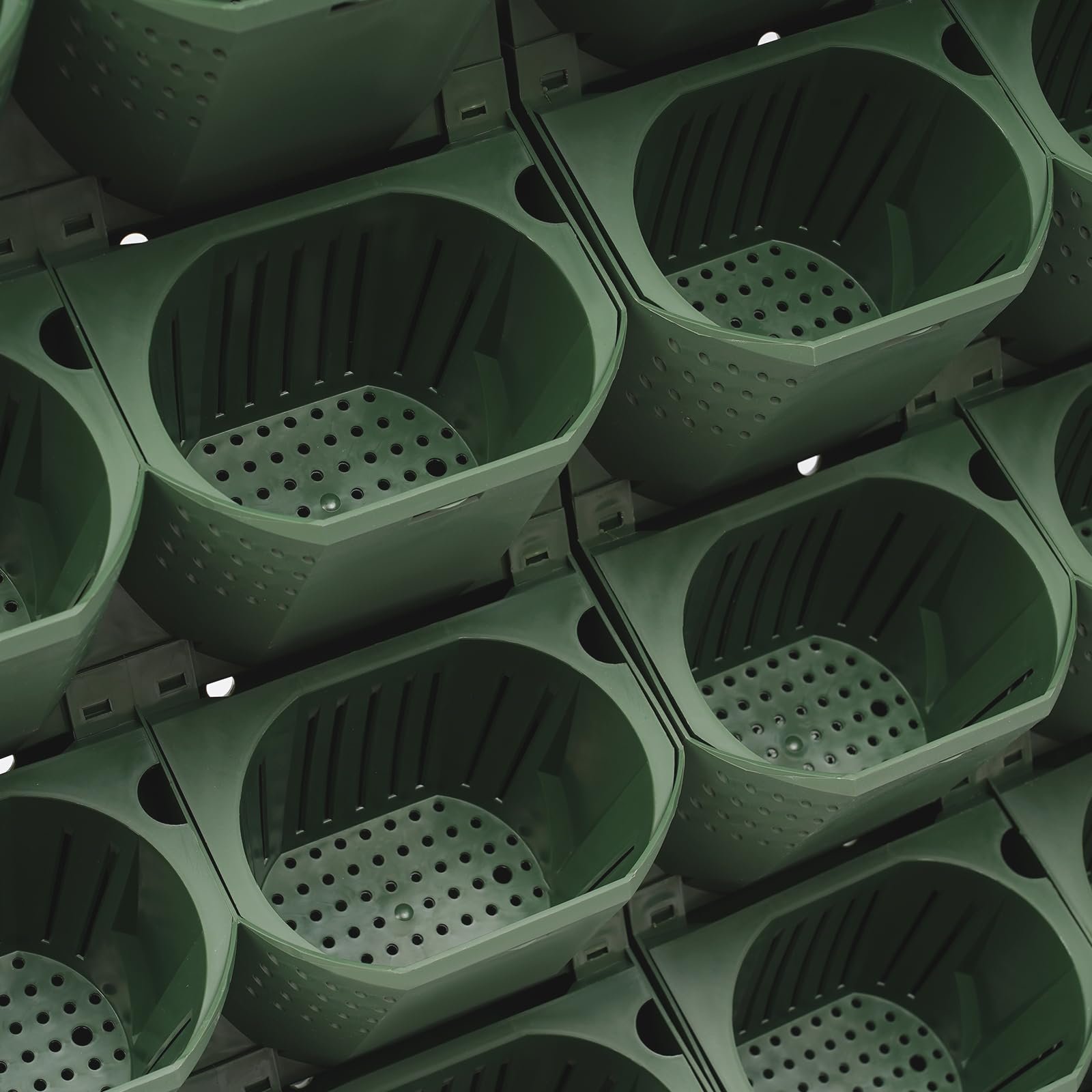 Вертикальний настінний квітковий горщик штабельований з автоматичною системою поливу 36 шт Зелений, фото №5