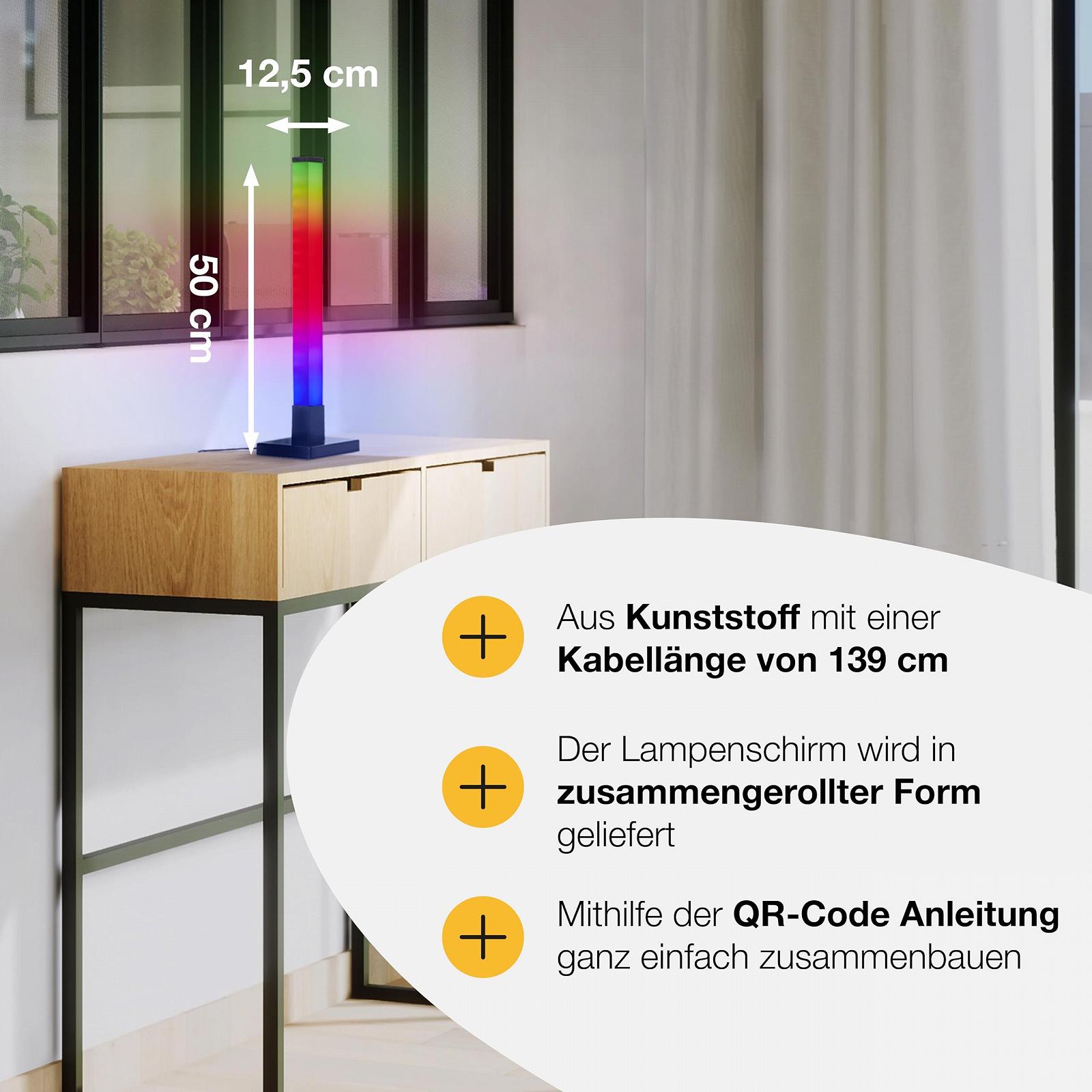 Настільна лампа Brilliant RGB LED 50 см з музичним сенсором та пультом 65 лм Чорна, фото №4