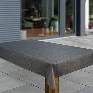 Скатертина клейончаста laro PVC ефект льону 80 x 120 см Темно-сіра synthetic.ua - Фото 1