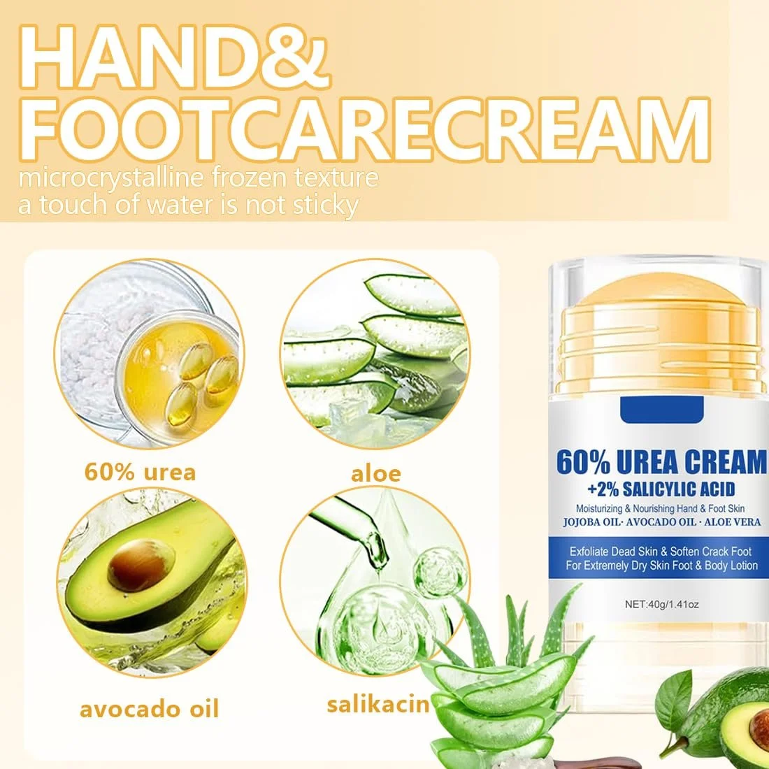 Крем для ног с 60% мочевиной увлажняющий против трещин набор из 2 шт., фото №4