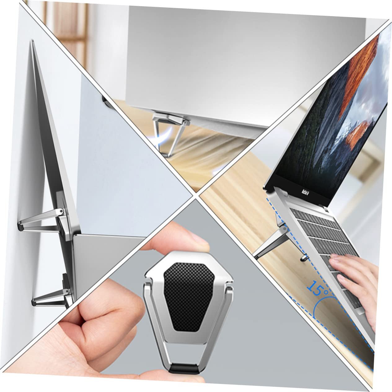 Підставка для ноутбука регульована по висоті, складана, пакування з 2 штук, фото №3