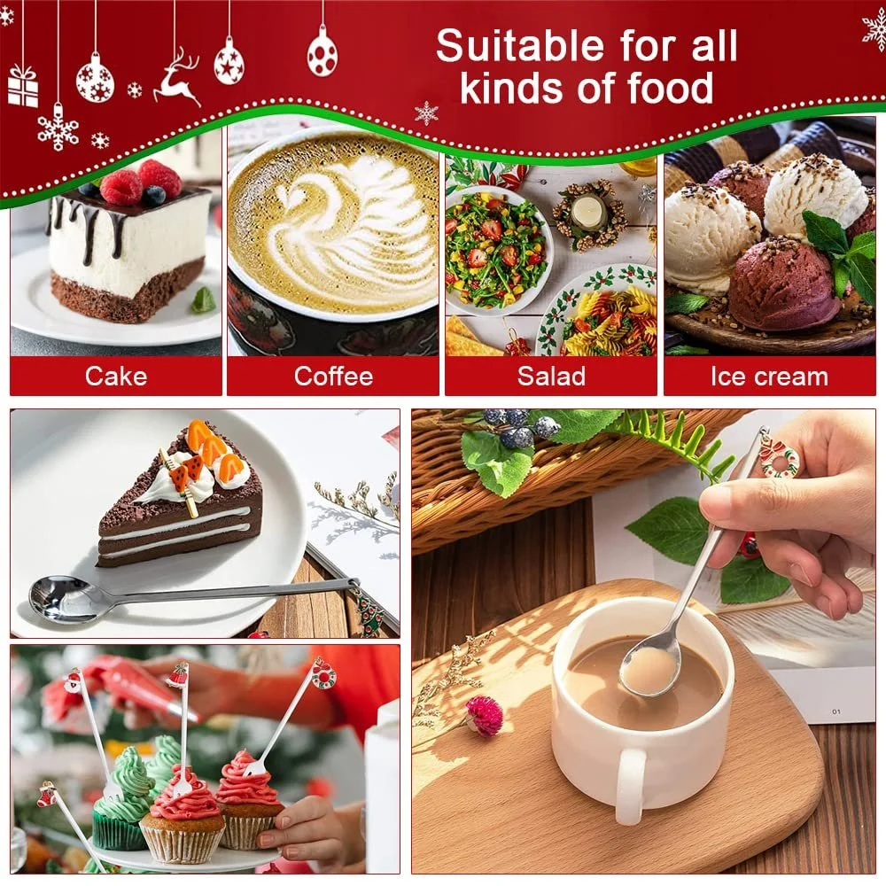 Набор вилок и ложек BUZIFU, 6 шт., 3 ложки и 3 вилки, из нержавеющей стали, фото №5