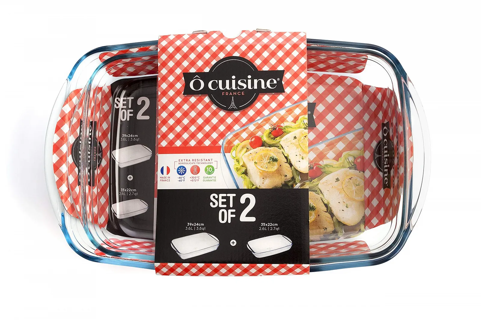 Форма для запекания стеклянная OCUISINE Sources 39 x 24 / 35 x 22 см, фото №5