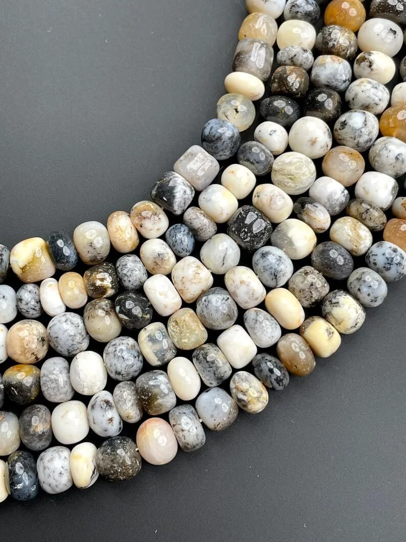Бусины из натурального дендритного опала, рондель, ограненные, 8,5-9 мм, нить длиной 33 см бусины из драгоценных камней для ожерелья, браслета, фото №4