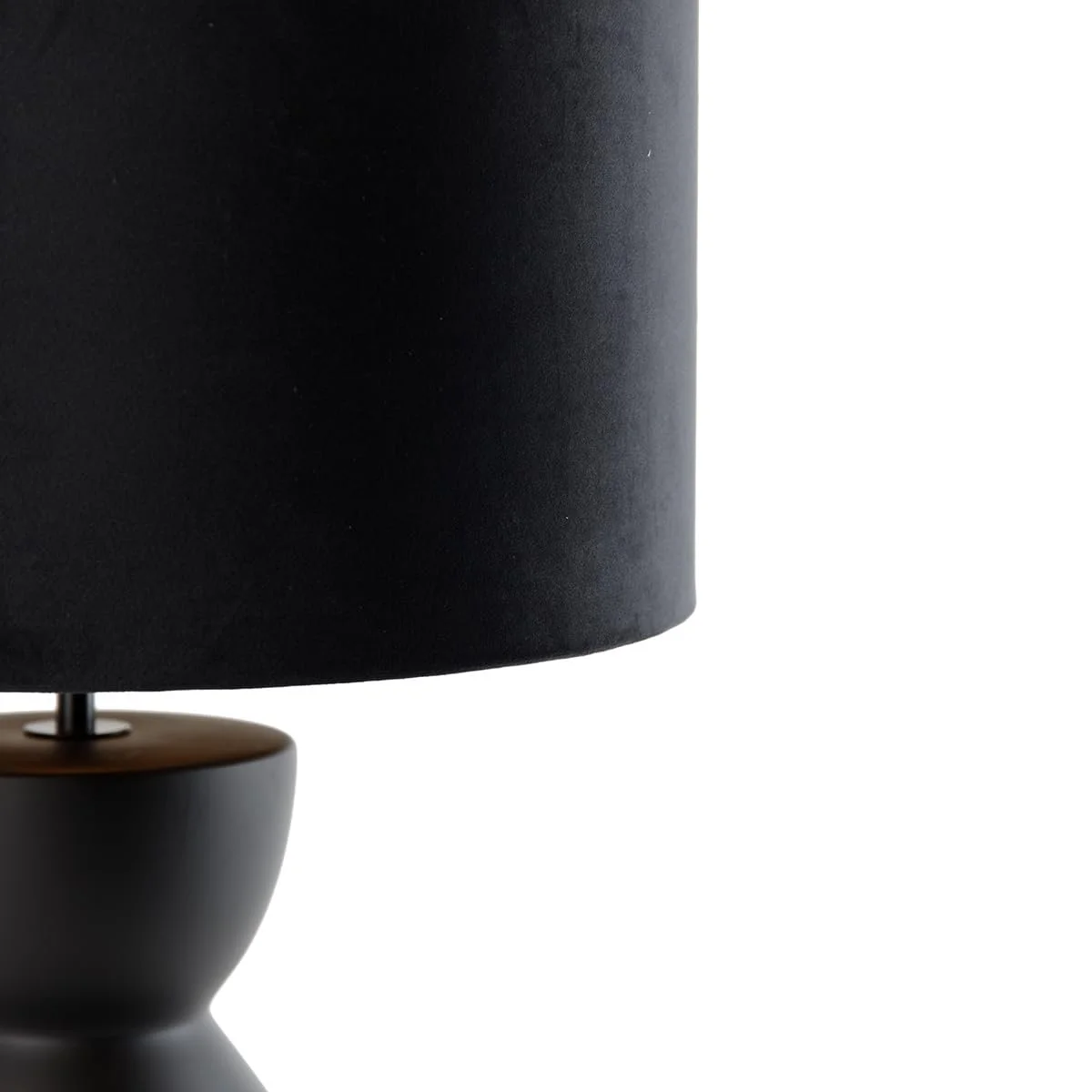 Настільна лампа приліжкова QAZQA Alisia керамічна кругла 35 см E27 Чорна з золотом, фото №2