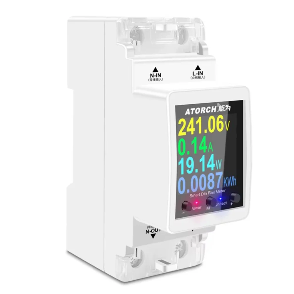 Розумний Wi-Fi, автоматичний вимикач, ATORCH 2P 63A Tuya WIFI, лічильник електроенергії КВтч, вимірювання потужності, таймер, фото №1