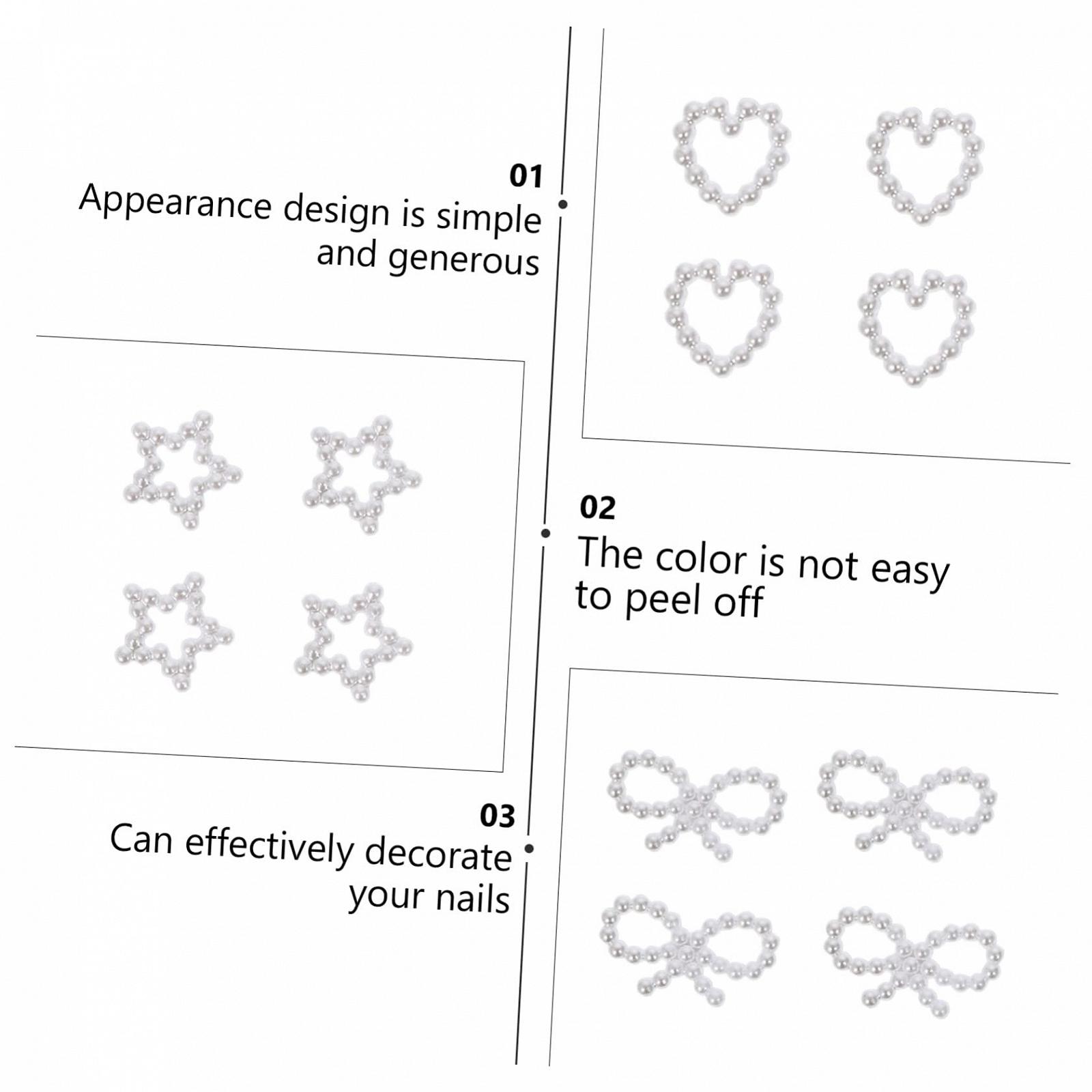 Бусины для ногтей Healvian для украшения ногтей, DIY маникюрные украшения, искусственные бусины, коробка с различными узорами, подходит для домашнего и салонного использования, фото №5