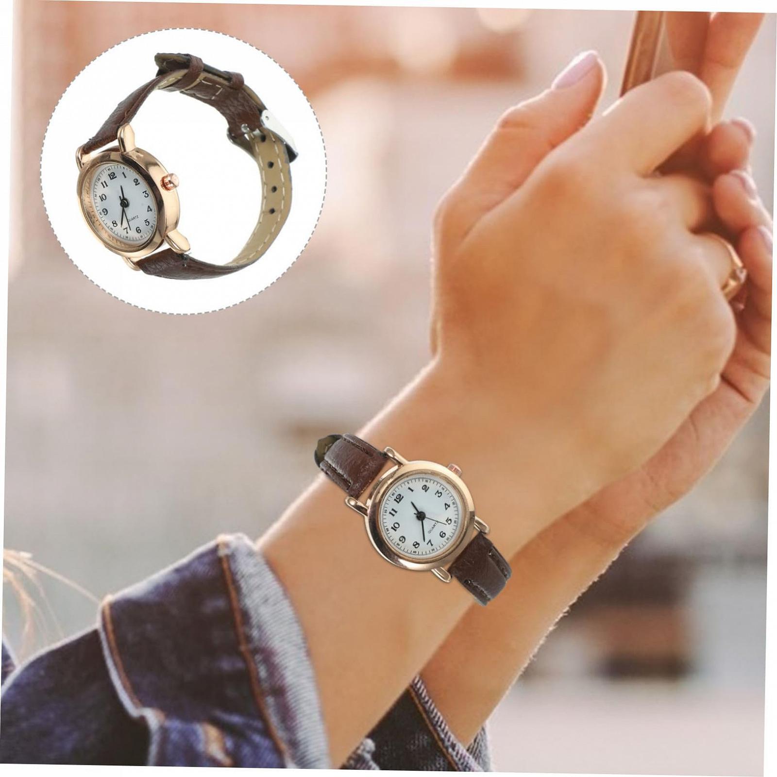 Женские часы VALICLUD Кожаные с цифровым циферблатом Коричневый (2 шт.), фото №5