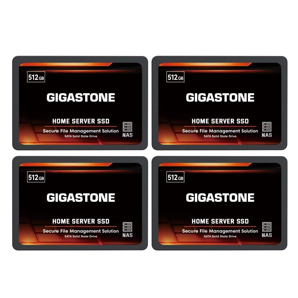 Внутрішній SSD-накопичувач Gigastone Home NAS 512GB 2.5 дюйма SATA III 4 шт., фото №1 Внутрішній SSD-накопичувач Gigastone Home NAS 512GB 2.5 дюйма SATA III 4 шт., фото №1