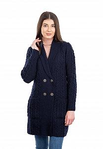 Пальто SAOL Жіноче Двобортне з коміром Aran 100% мериносова вовна synthetic.ua - Фото 1