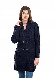 Пальто SAOL Женское Двубортное с воротником Aran 100% мериносовая шерсть цена на synthetic.ua - Фото 1 Пальто SAOL Женское Двубортное с воротником Aran 100% мериносовая шерсть synthetic.ua - Фото 1