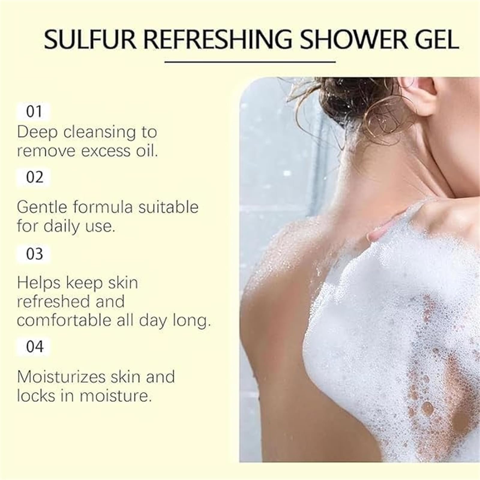 Гель для душу Sulfur Body Wash Cleaning Repair Multi-Action 3-в-1, фото №5
