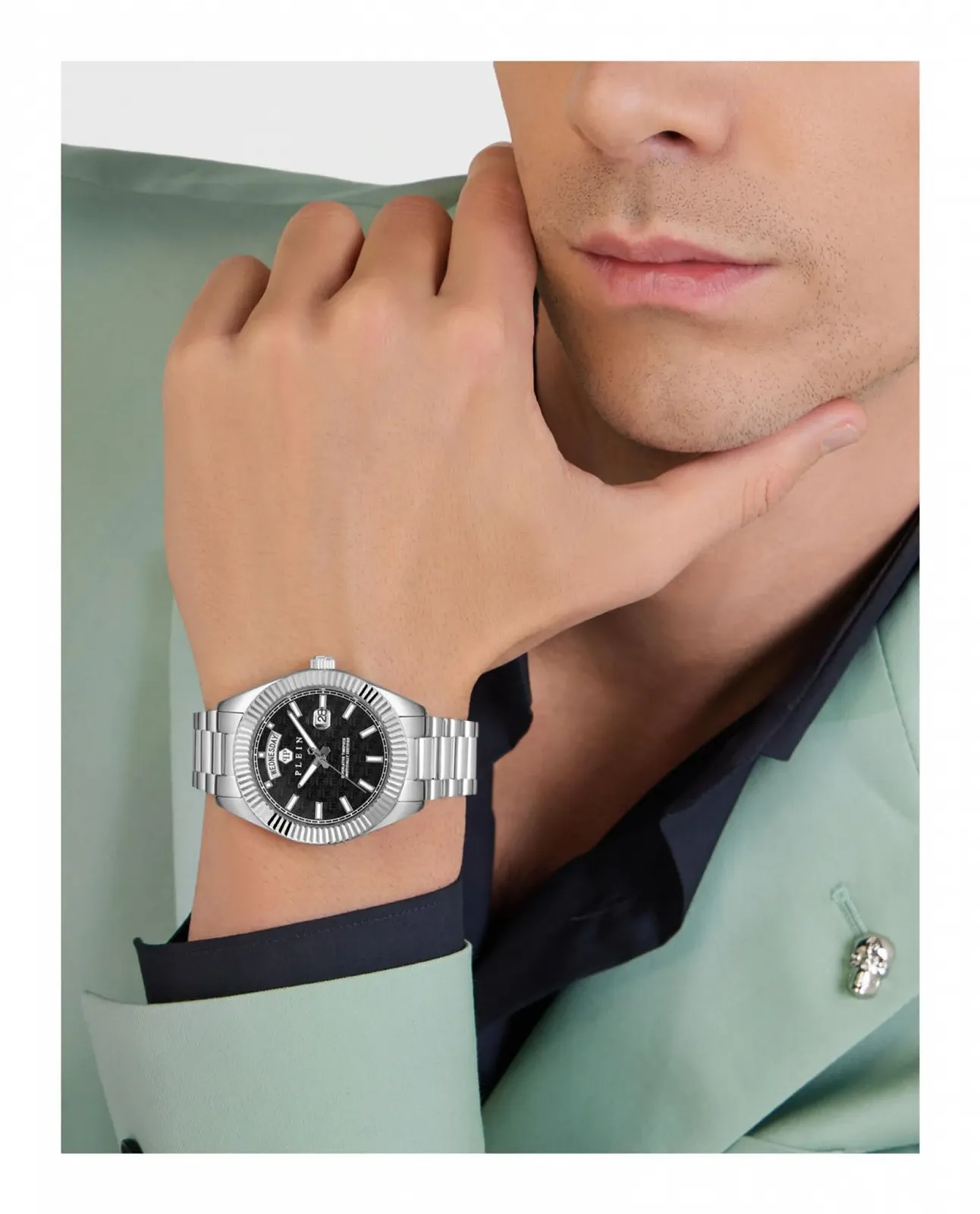 Часы Philipp Plein Date Superlative серебристый PWPNA0824, фото №5 Часы Philipp Plein Date Superlative серебристый PWPNA0824, фото №5