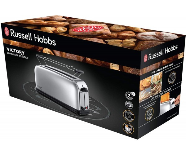 Russell Hobbs Тостер Chester 1000Вт метал довгі слоти сріблястий, фото №7