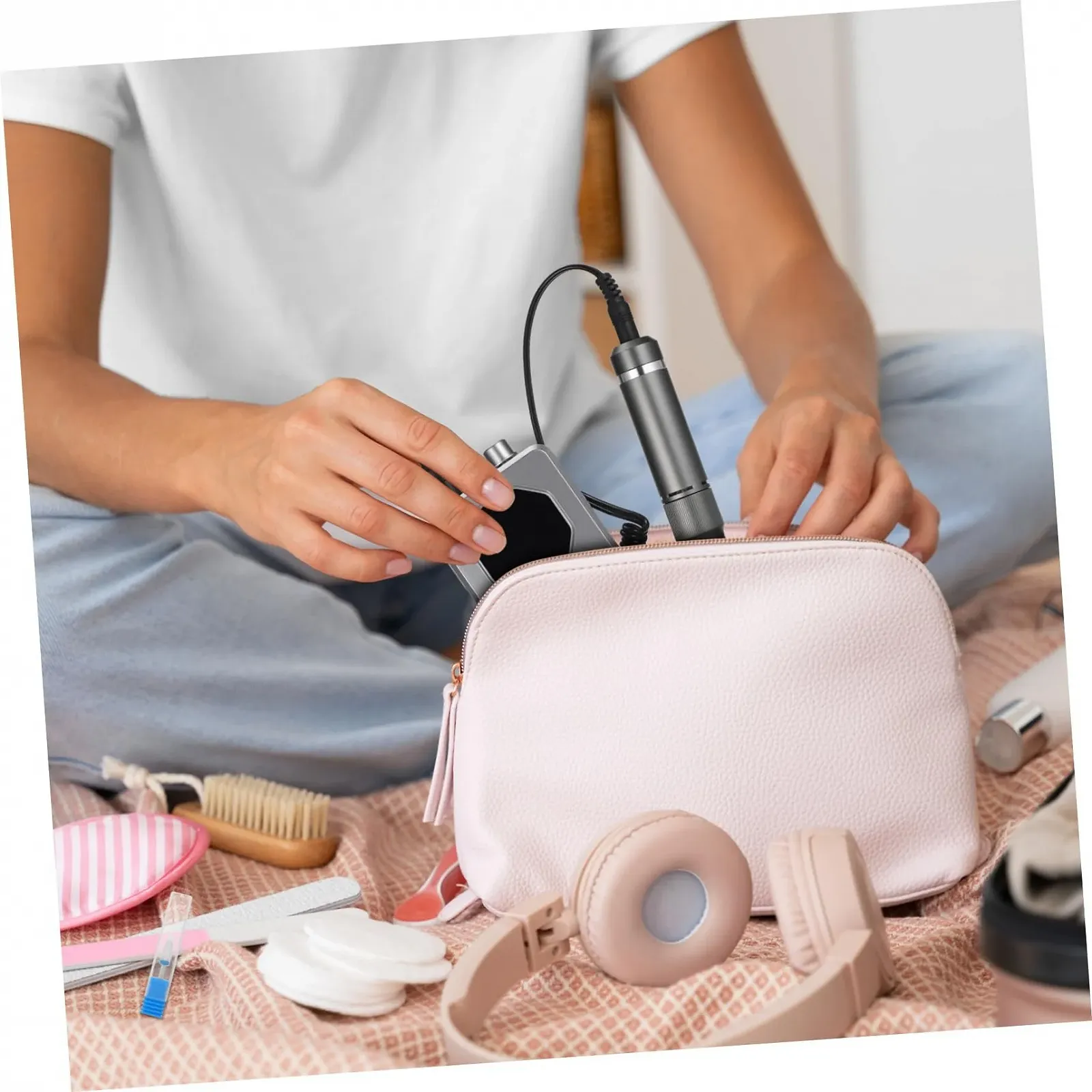 Полировщик для ногтей Healvian Professional Portable 2-в-1 M11 Titanium Grey Cordless, фото №4