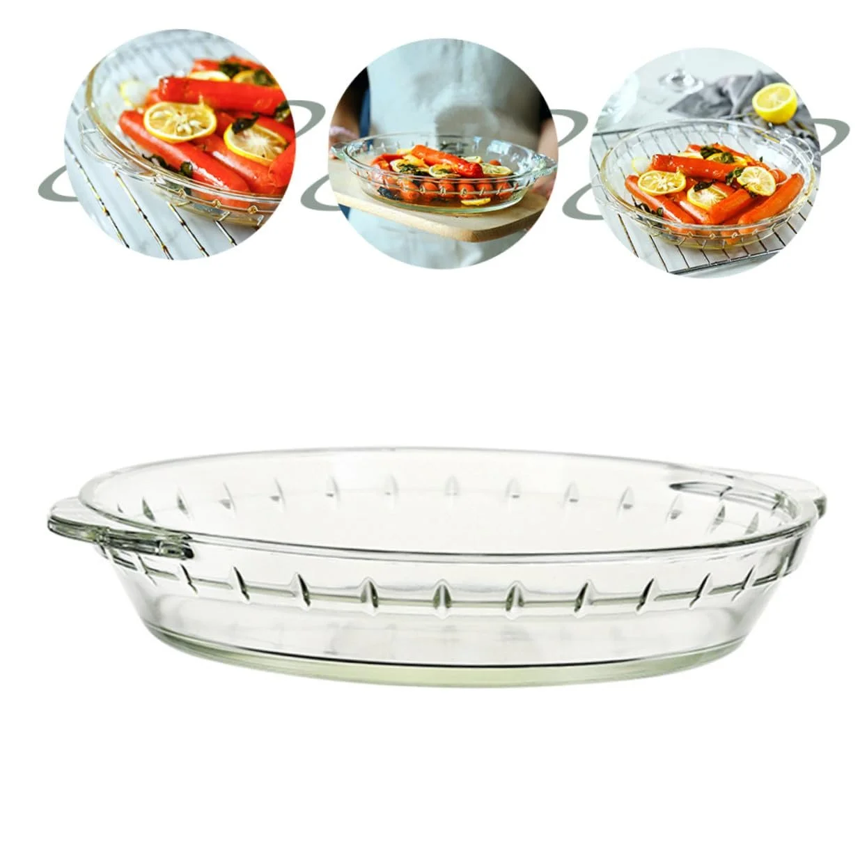 Форма для запікання та приготування на парі VALICLUD Термостійке загартоване скло Для мікрохвильової печі, фото №8