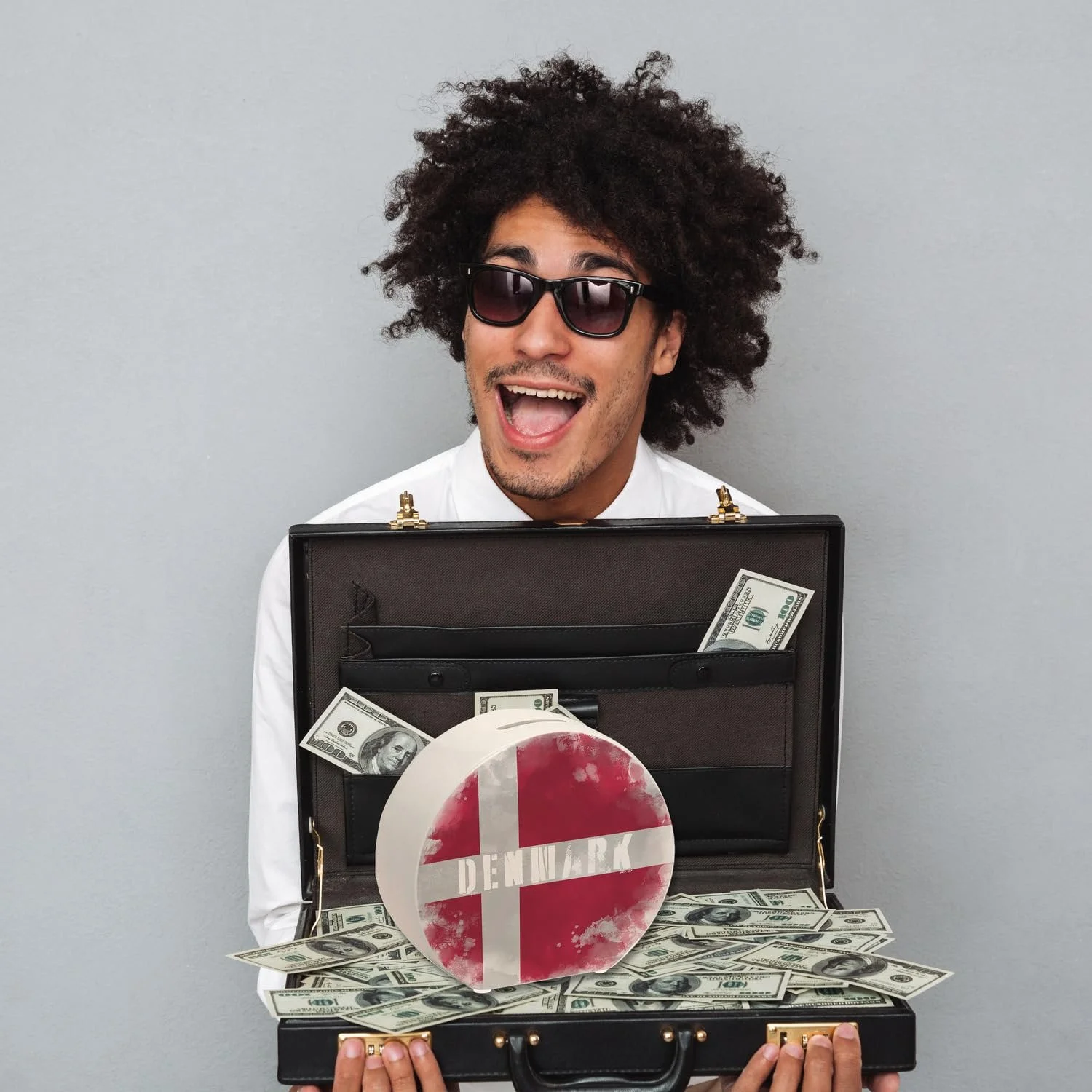 Скарбничка з прапором Данії Used Look, фото №5