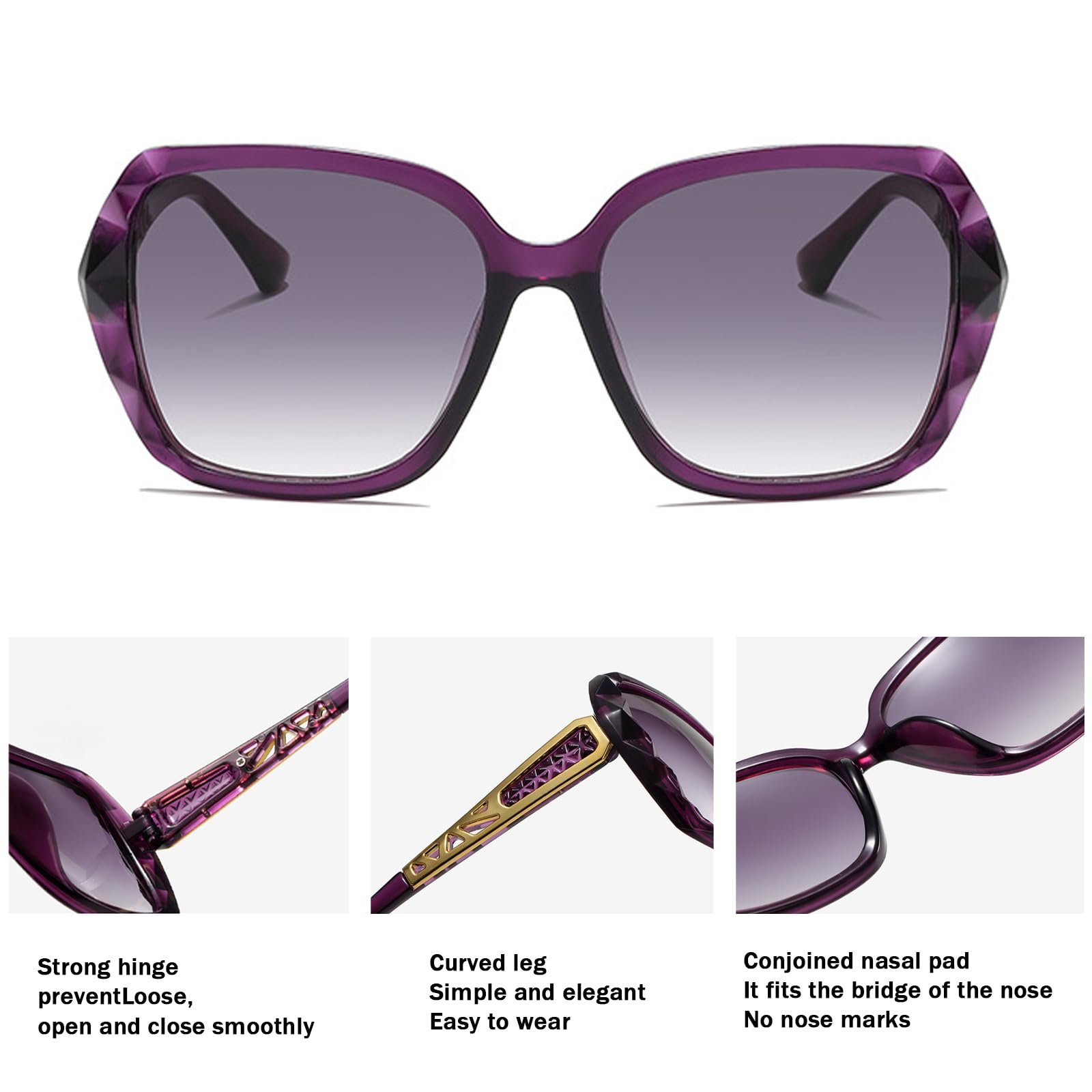 Солнцезащитные очки AYNKH Овальные Ретро Multicolor, 3 шт, фото №3