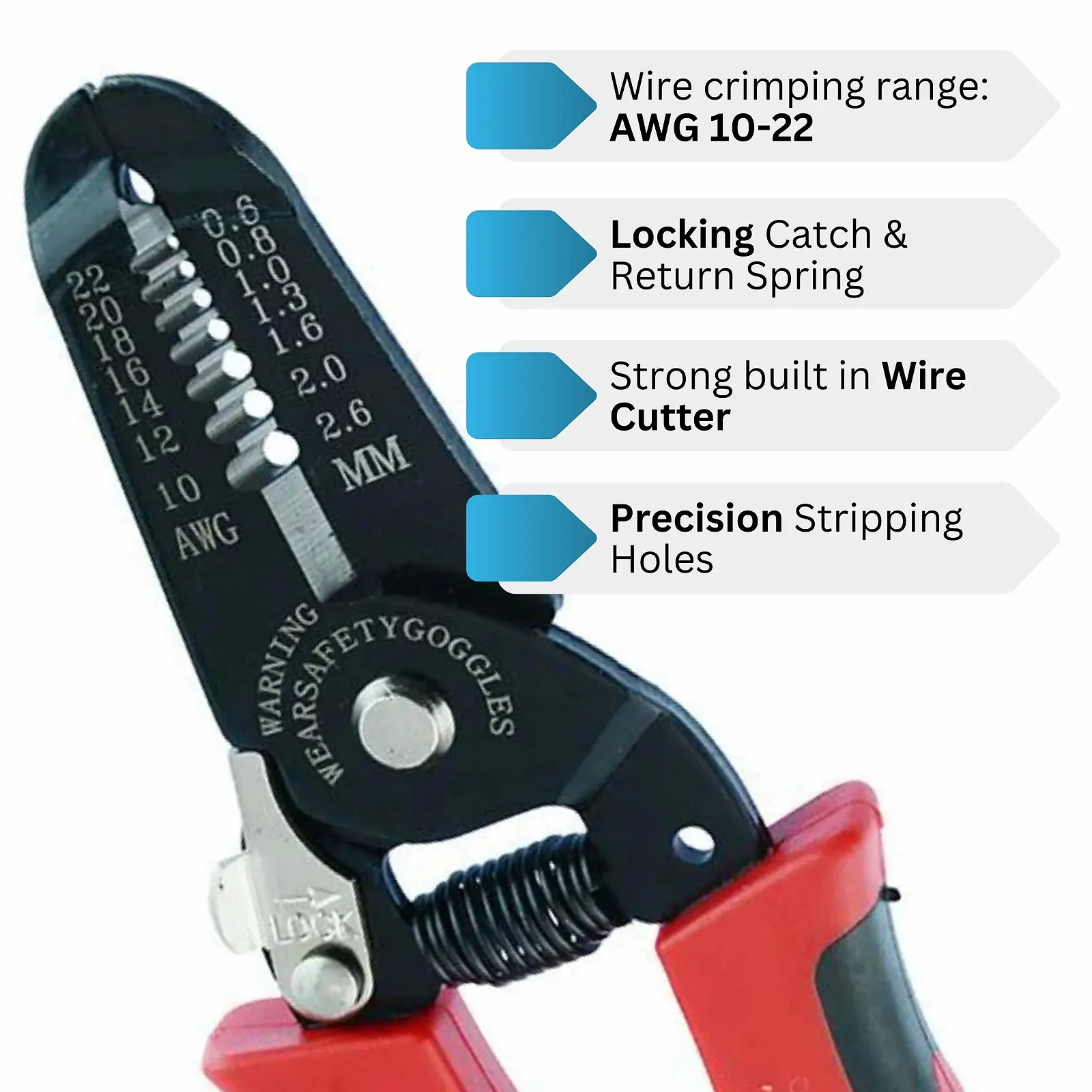 Стриппер и кусачки прецизионные 10-22 AWG 7 дюймов, фото №1