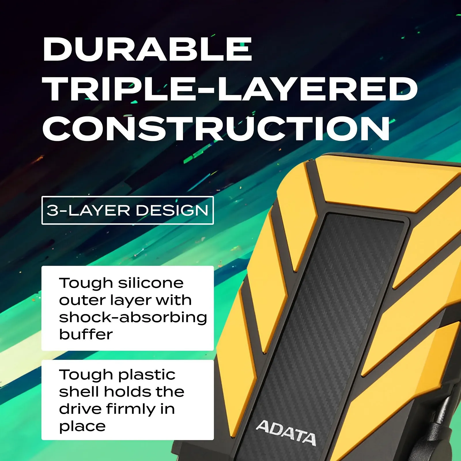 Внешний жесткий диск ADATA HD710 Pro AHD710P-1TU31-CYL 1TB USB 3.1 IP68 Yellow, фото №8