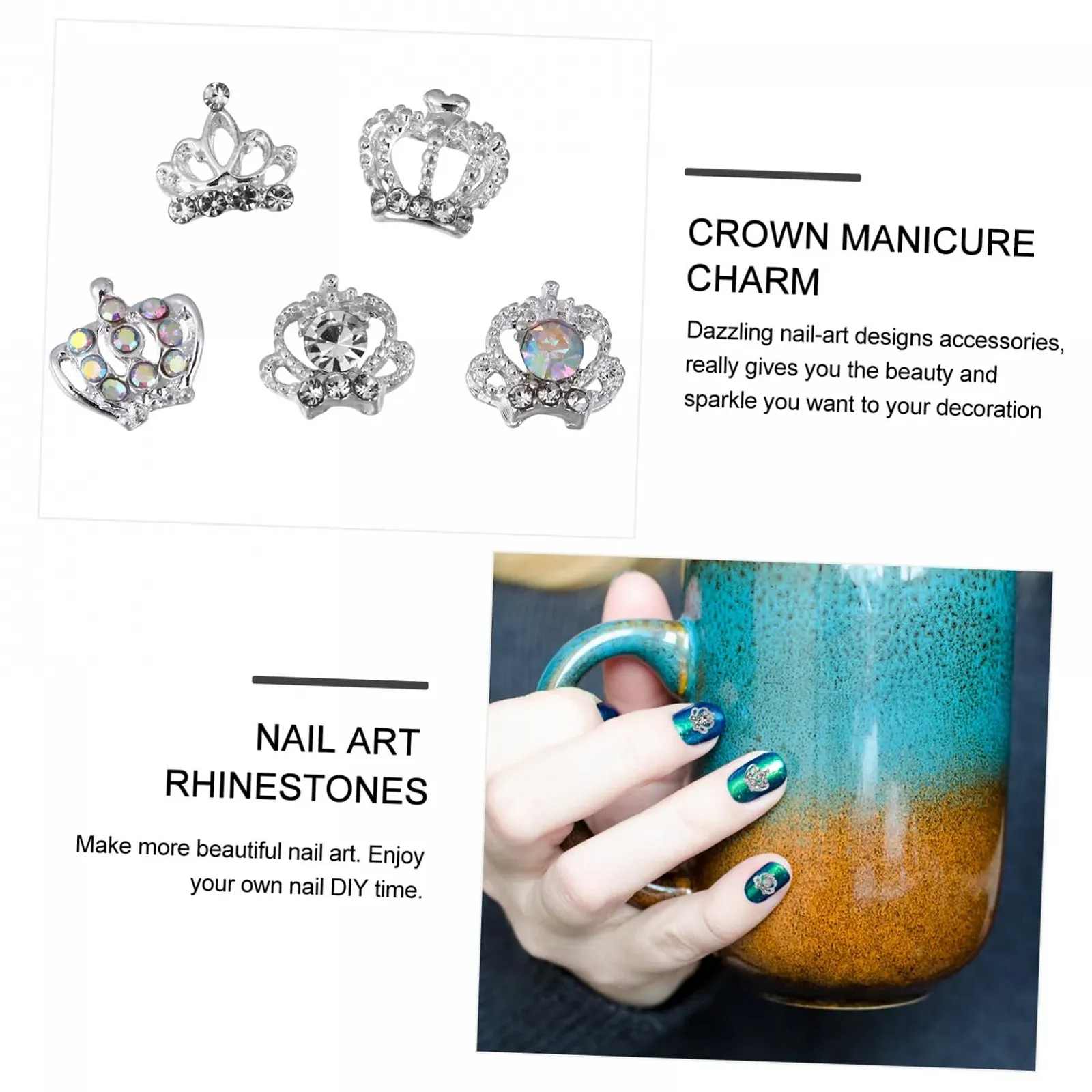 Прикраса для нігтів зі сплаву, 100 шт., фото №7