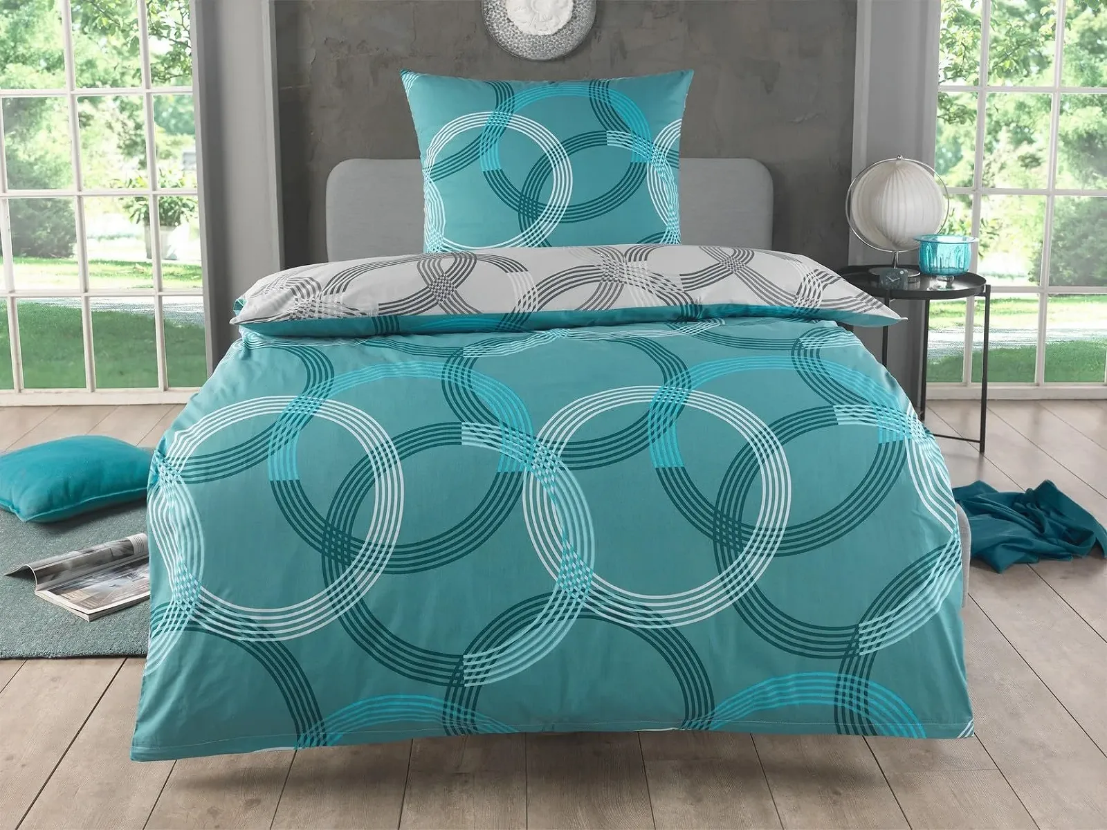 Комплект постельного белья MALIKA 2-Piece 135 x 200 см Renforcé Turquoise, фото №7