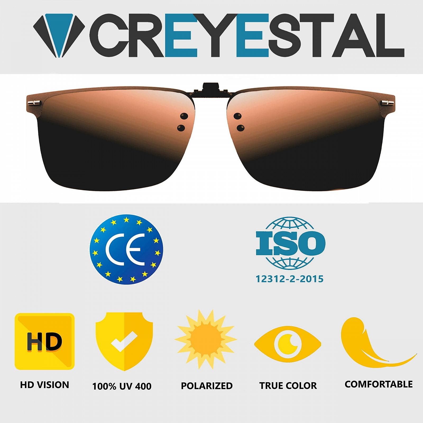 Поляризовані сонцезахисні окуляри-кліпси CREYESTAL для окулярів, підйомні та надлегкі, для чоловіків і жінок, 100% UV400, фото №6 Поляризовані сонцезахисні окуляри-кліпси CREYESTAL для окулярів, підйомні та надлегкі, для чоловіків і жінок, 100% UV400, фото №6