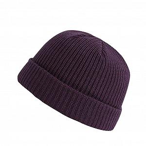 Теплая вязаная шапка Однотонная - Фото 1