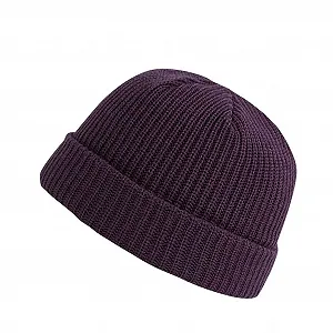 Теплая вязаная шапка Однотонная - Фото 1