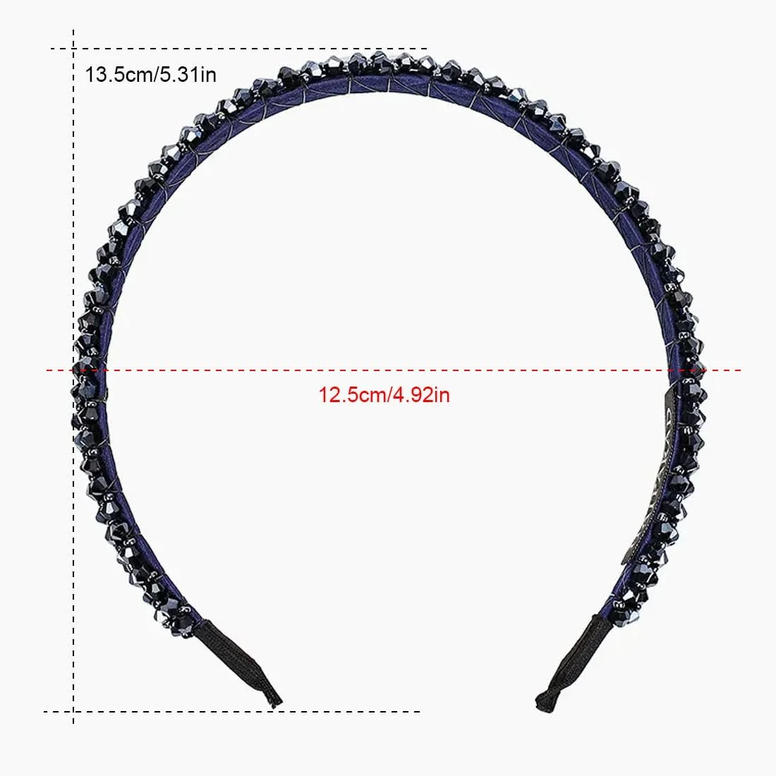 Жіночий обруч для волосся з кристалами, фото №2