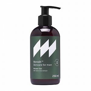 Гель для душа Monolit мужской с алоэ и ароматом сандалового дерева очищающий и увлажняющий - Фото 1