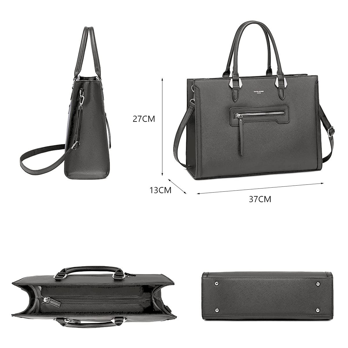 Сумка-тоут David Jones большая, женская, серая, фото №5