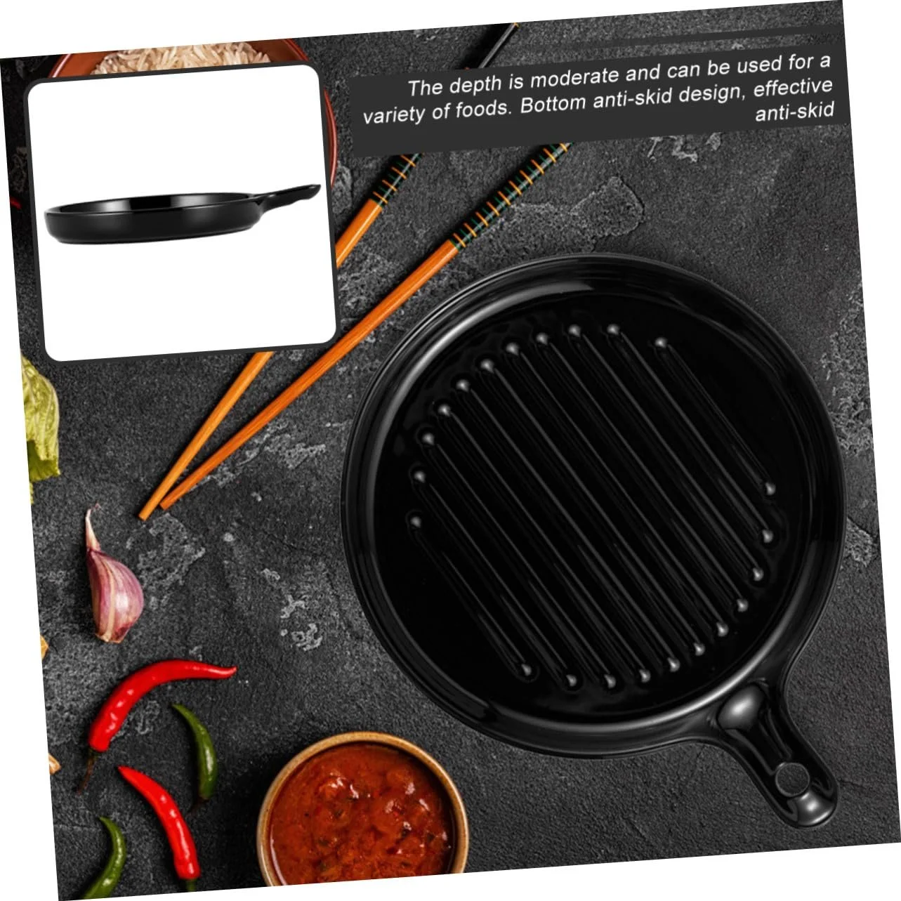 Керамическая форма для запекания с ручкой черная, фото №5 Керамическая форма для запекания с ручкой черная, фото №5