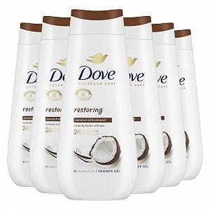Гель для душу Dove Advanced Care Restoring з кокосовою олією та екстрактом мигдалю 225 мл 6 шт synthetic.ua - Фото 1